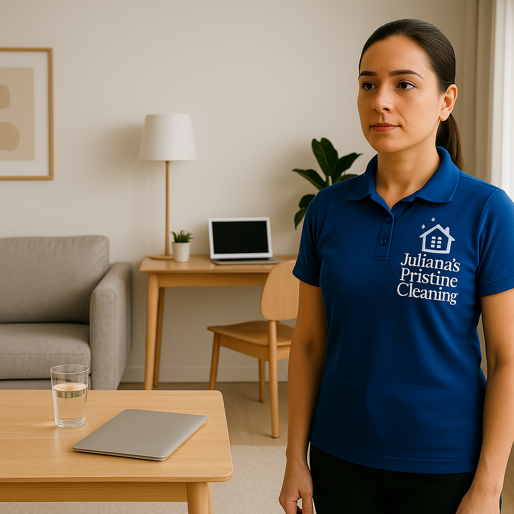 Clean Environment Reduces Anxiety – Juliana’s Pristine Cleaning Clean and organized living room in Boston with Juliana’s Pristine Cleaning professional promoting mental clarity